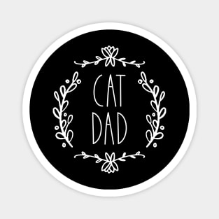 Cat Dad | Ornate | White Magnet